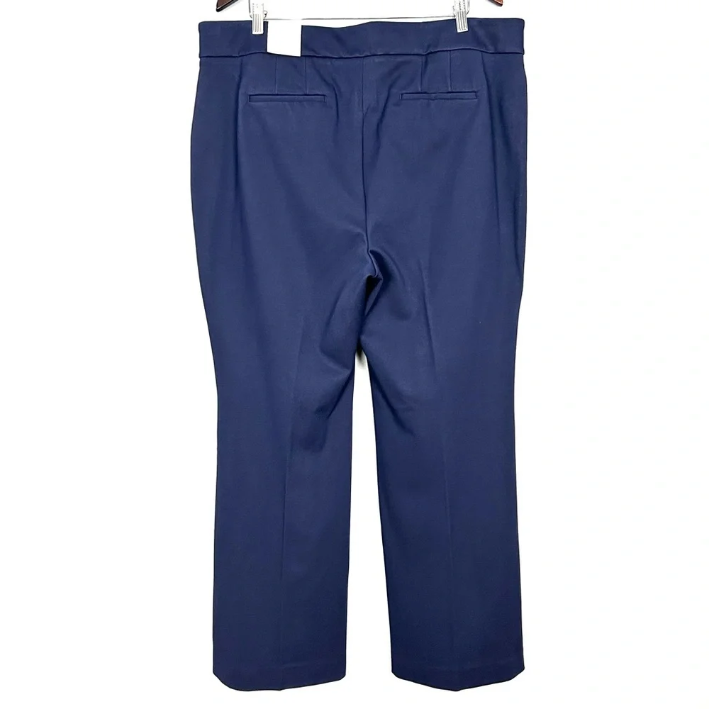 Talbots Providence Flare Pants Women’s Size 18W Stretch Herringbone Knit Navy
